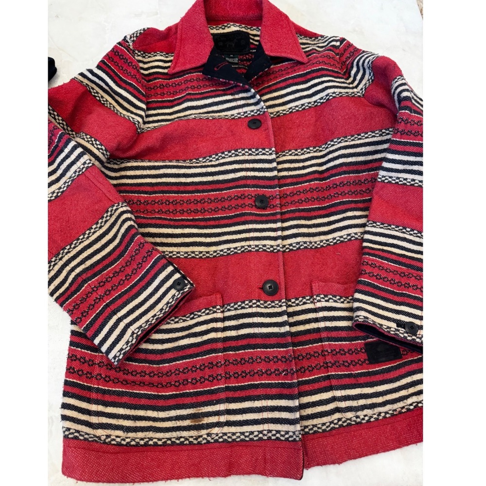 Lauren Ralph Lauren Safari Outfitters Red Striped Woven Jacket Womens Medium